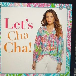Lilly Pulitzer Elsa silk top in Let’s Cha Cha